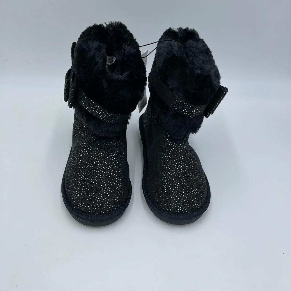 BEBE Shimmer Microsuede Faux Fur Short Boot